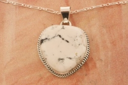 Genuine White Buffalo Turquoise Sterling Silver Pendant